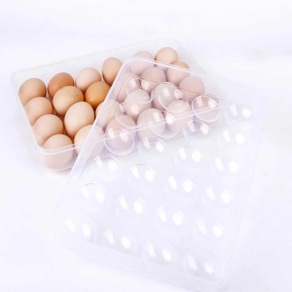 

24 Grids Egg Tray Transparent Plastic Egg Storage Container Clear Lid Refrigerator Organizer Large Size 30.5x21.8x5.8cm