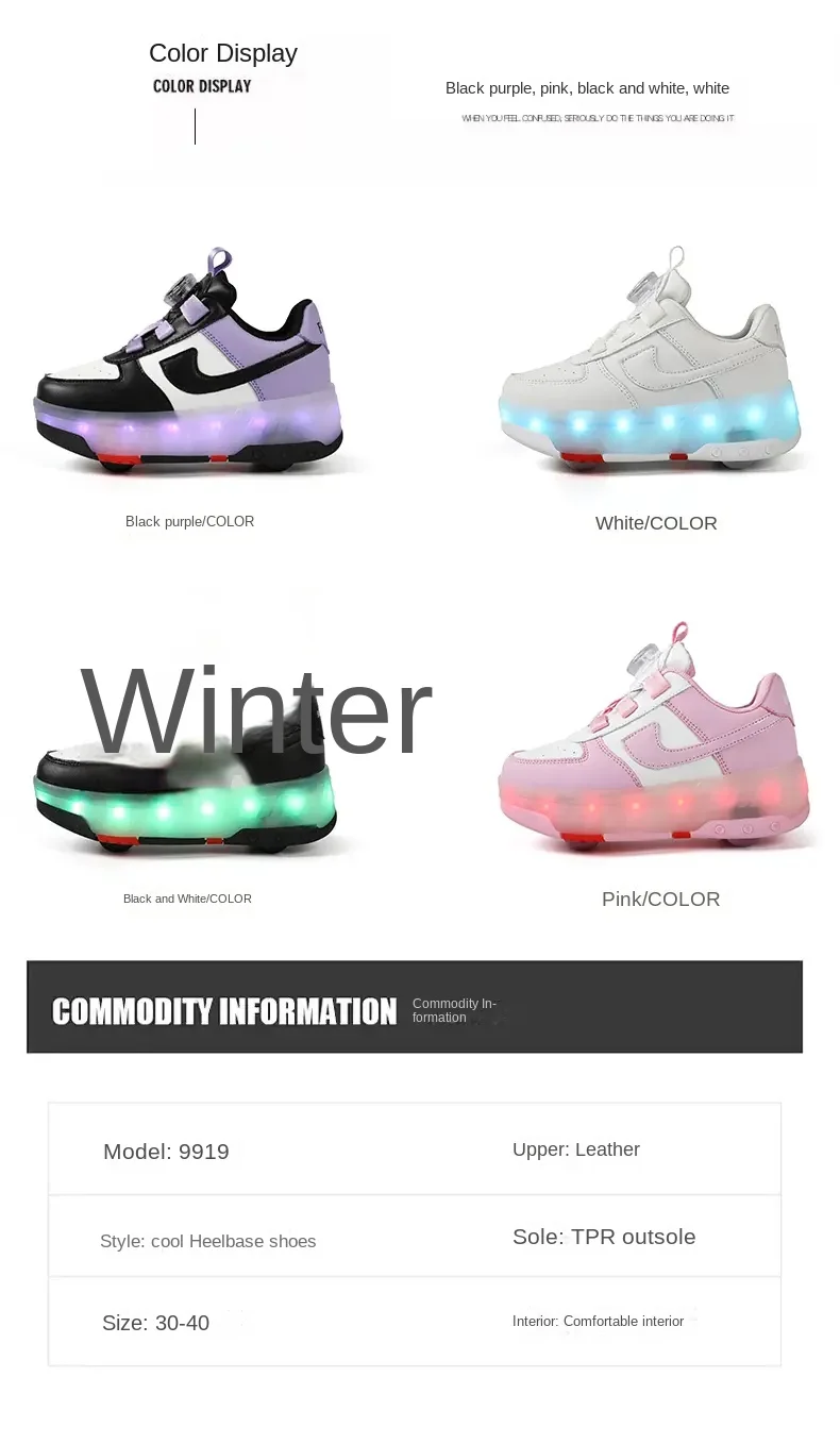 Kid Led Sneakers Usb Opladen Lichtgevende Schoenen Outdoor Sport Rolschaatsen Kinderen Twee Wielen Jongens Meisjes Casual Schoenen Gloeien