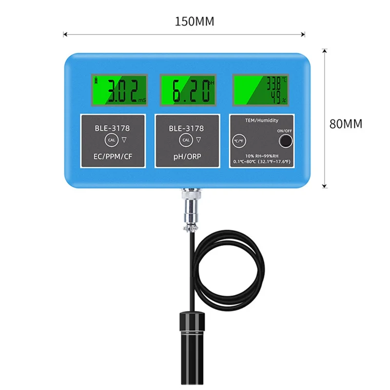 -A25M Wifi 7 en 1 testeur de qualité de l'eau PH ORP TDS EC Теmp humidimètre analyseur en ligne d'aquarium moniteur d'analyse d'eau