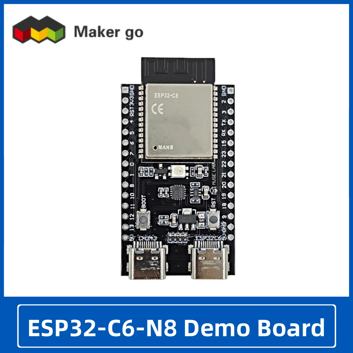 Scheda di sviluppo ESP32-C6-N8 Scheda demo ESP32 C6 N8 Scheda madre Wi-Fi6 / Bluetooth5 / Zigbee/Thread