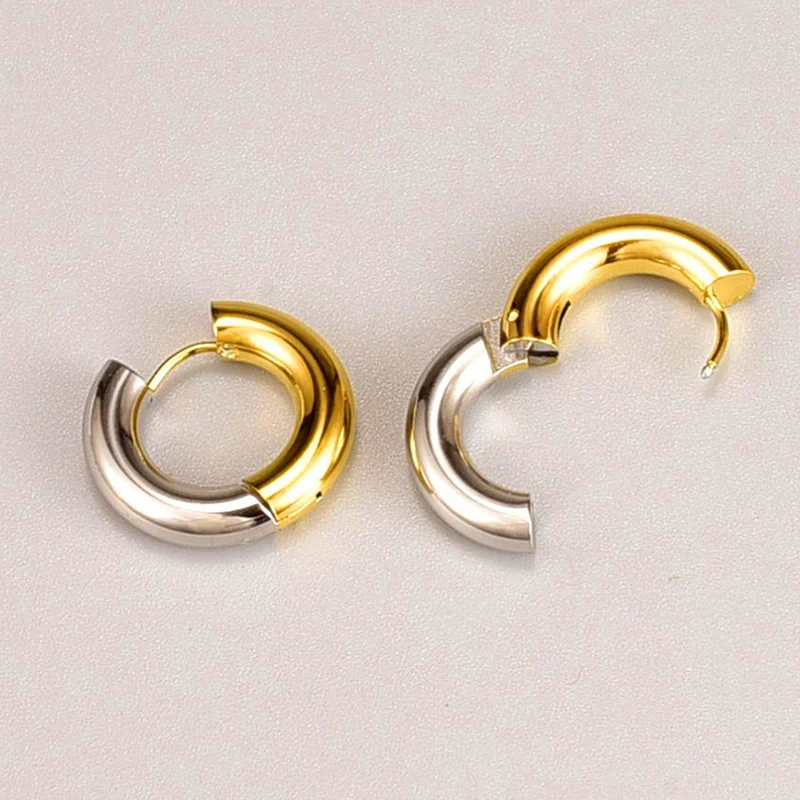 2023 New Simple Gold Sliver Round Circle Gold Plated Hoop Earrings for Women Korean Fashion Ring Earrings Jewelry Accessories