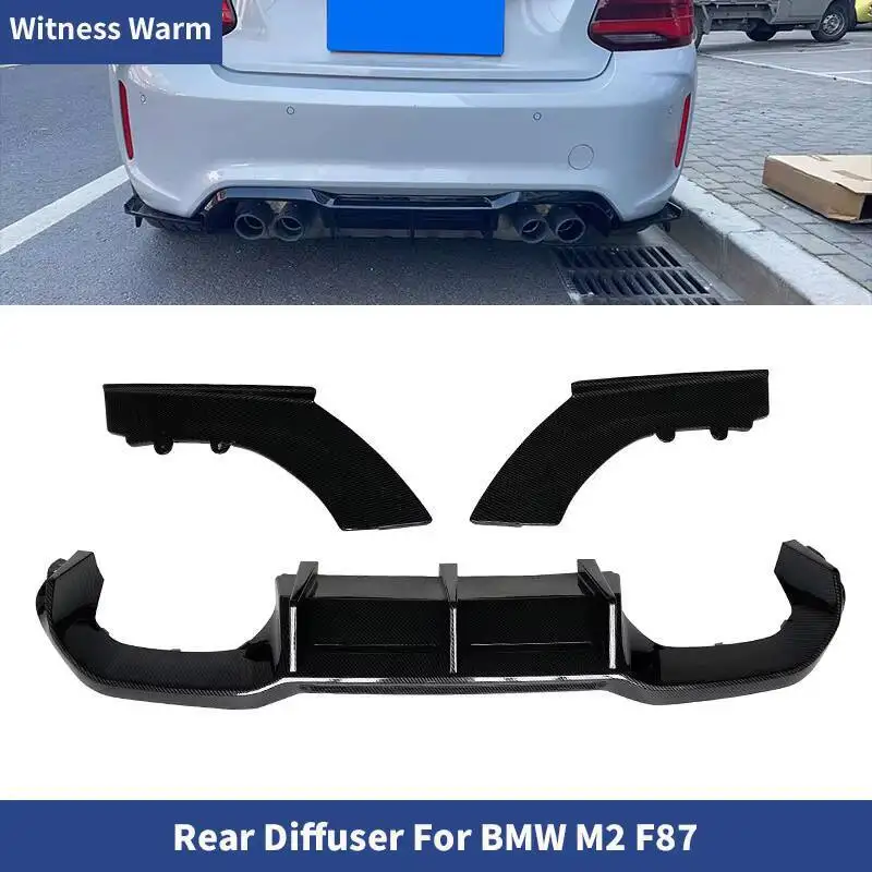 Pour BMW F87 M2 aspect carbone ABS diffuseur arrière pare-chocs lèvre becquet 2015-2020