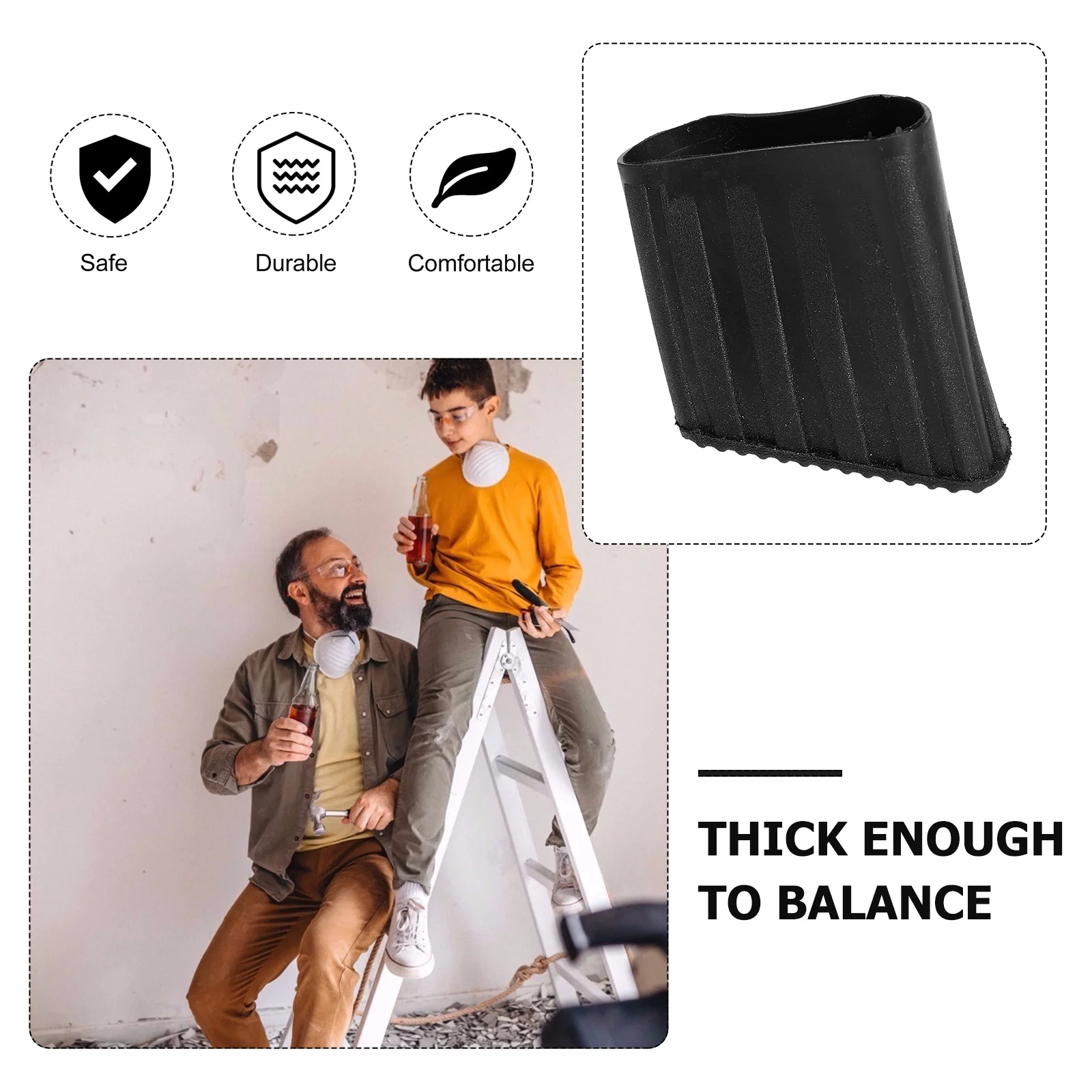 سلم قدم حامي 2 قطعة منصات مطاطية معزولة مكافحة زلة الساق يغطي لخطوة سلم عدم الانزلاق القدم الأكمام ل سلم قابل للطي