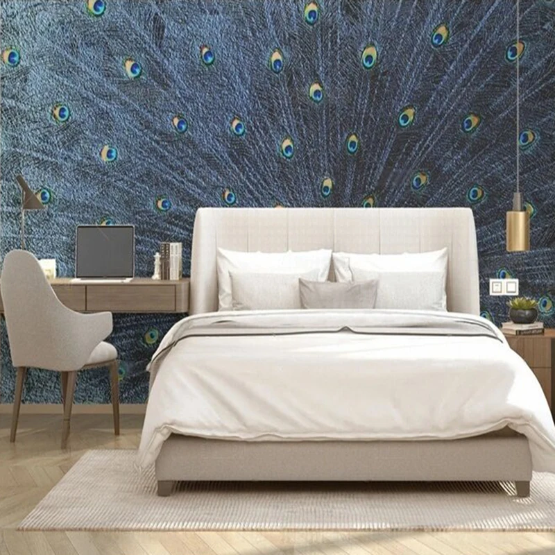 Custom Original peacock spreading its tail decorative picture TV bedroom home decoration background picture mural