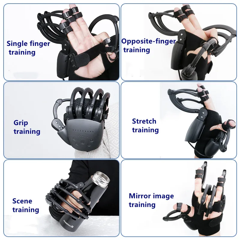 Super Strong Mechanical Power ปลอดภัยและ Powe ul Stroke Hemiplegia Robot Rehabilitation Gloves