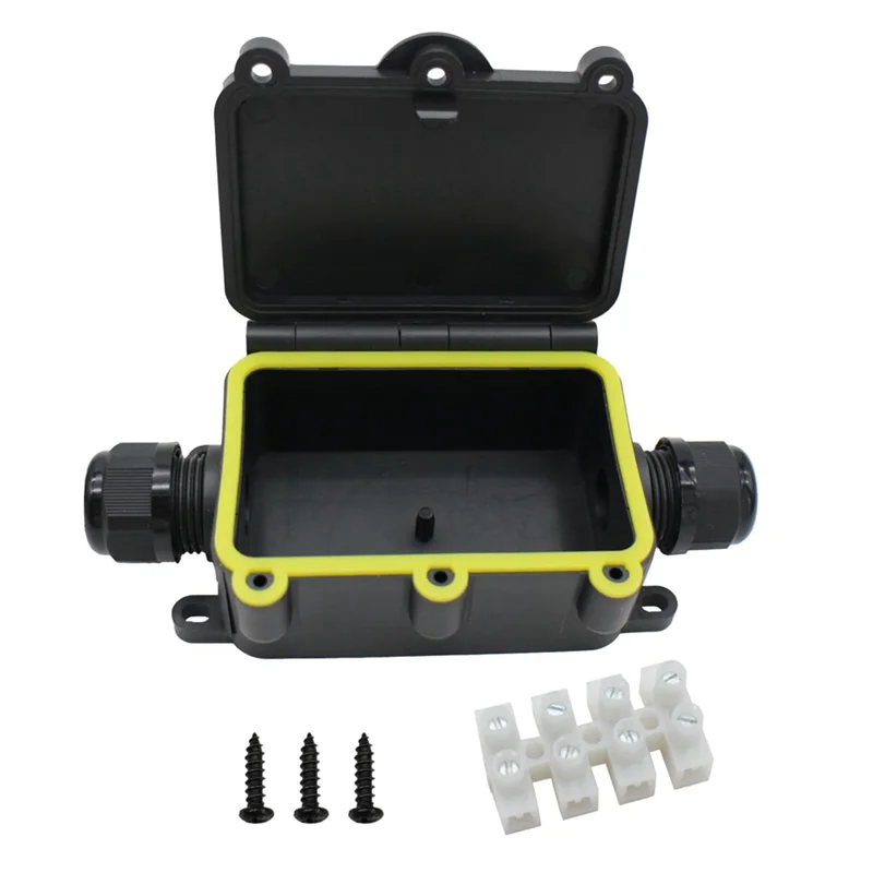 AT19-Underground Electrical Box 2 Way Clamshell-Type, IP68 External Junction Box With Terminal Block And Airtight Plastic Case