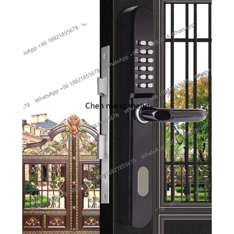 

Комбинированный замок с бесключевым доступом, двойная кодовая панель, замок для распашных железных ворот, контроль доступа для дома, водонепроницаемый, с кнопочным управлением