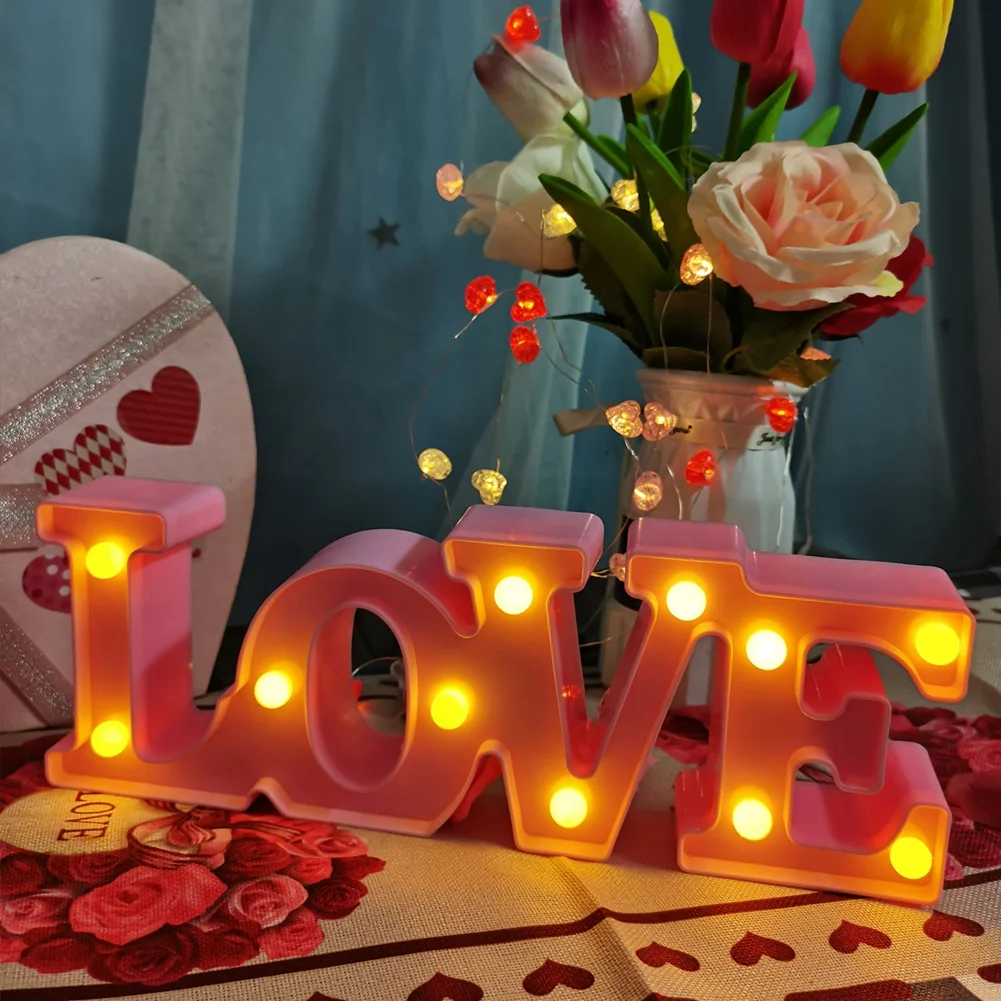 Love Letter Lamp, Romantic Red English Decoration