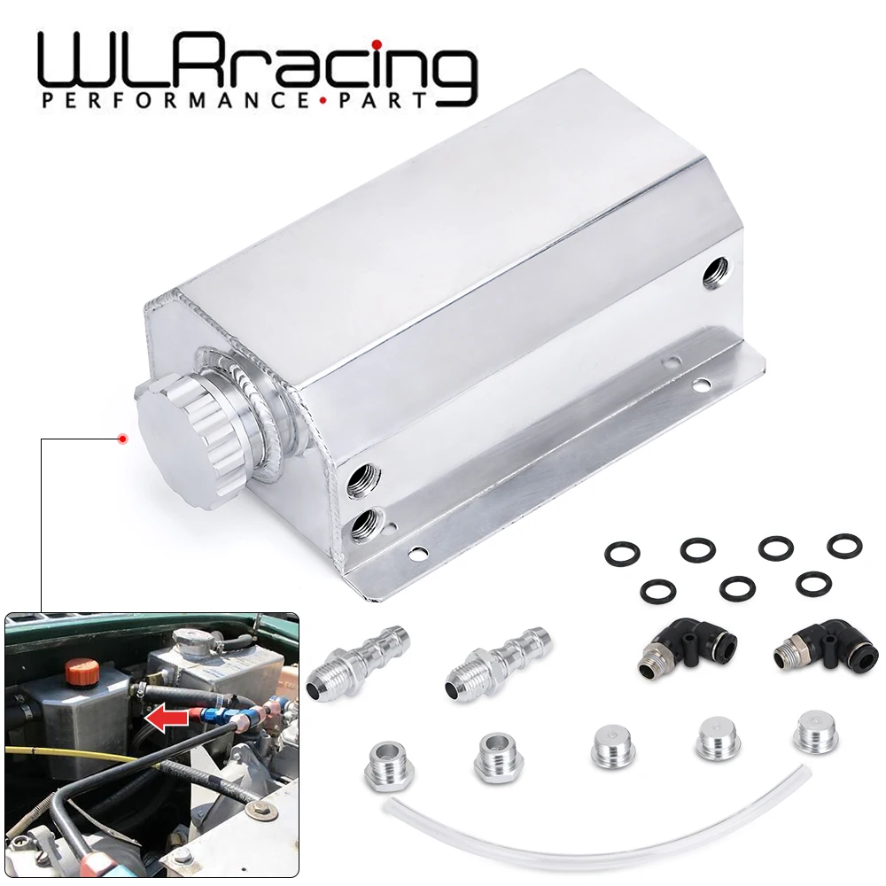 Universal 2 Litre Aluminum Oil Catch Can Reservoir Tank With Drain Plug Breather Oil Tank Fuel Tank 2000ml