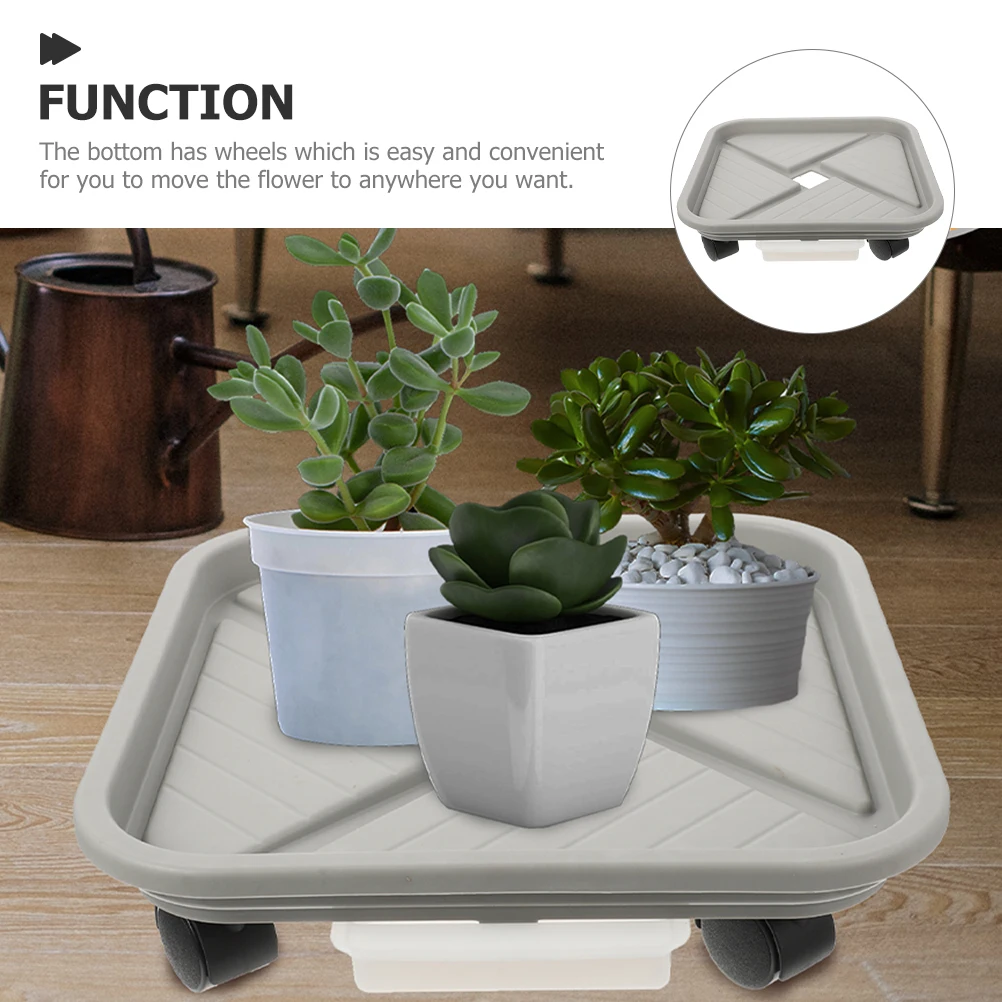 

Rolling Plant Stand with Wheels Heavy Duty Plastic Tray for Potted Plants Universal Indoor Planter Trolley Movable Garden Holder