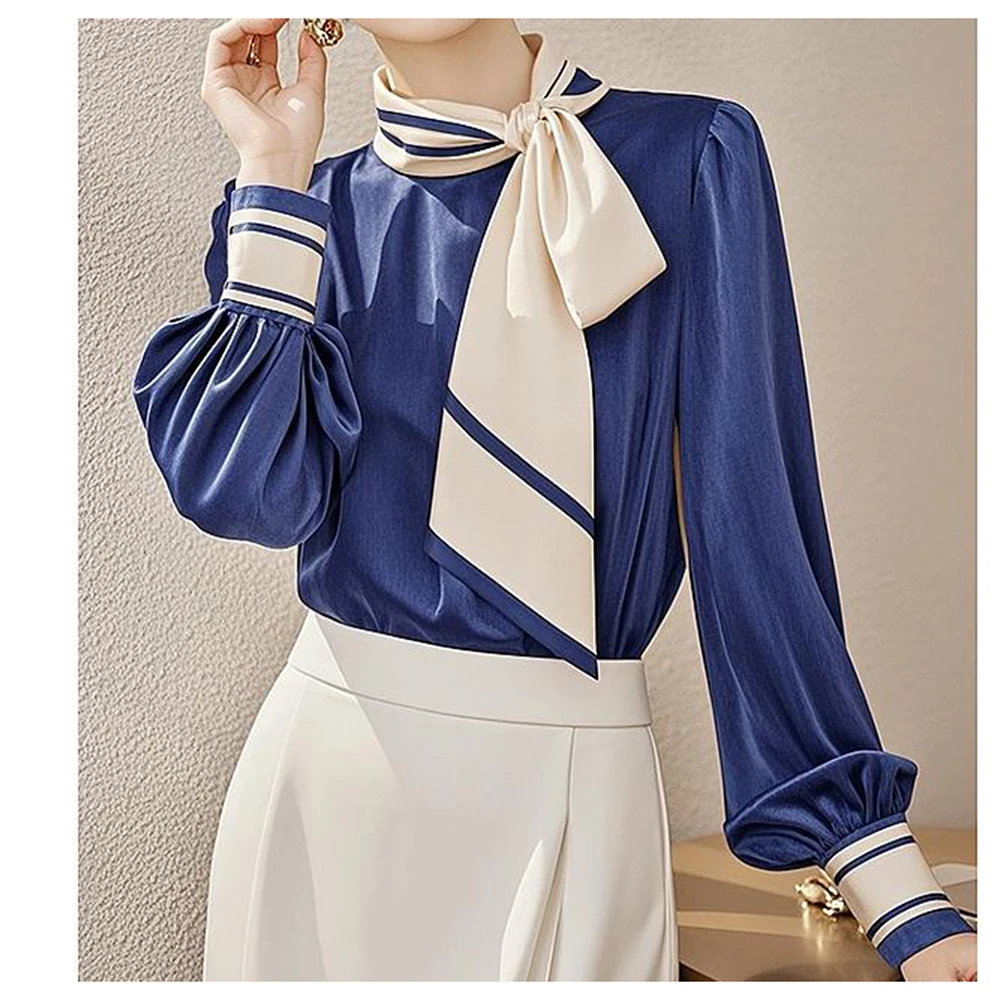 French bow yellow long sleeved shirt with women's design sense, unique in early autumn, super beautiful and stunning top
