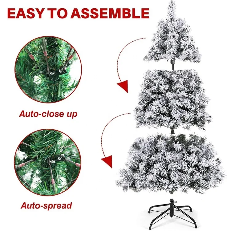 Wholesale 6ft 7ft 8ft 9ft 10ft 12ft Snow Christmas Trees PE PVC Big Artificial Green Christmas Tree