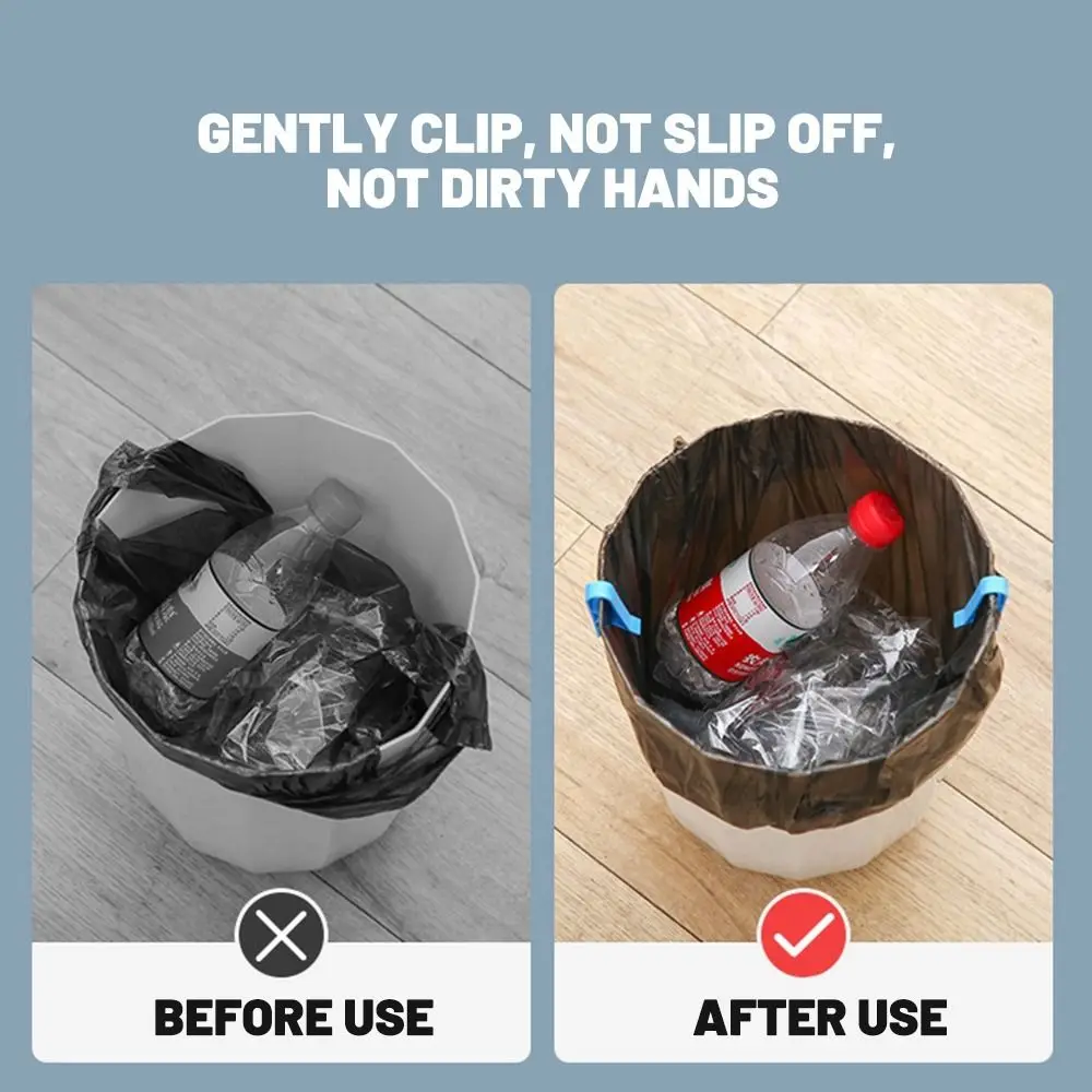 10Pcs Practical Plastic Garbage Bags Clip Blue Universal Trash Bag Fixed Clip Non-Slip Sealing Bathroom