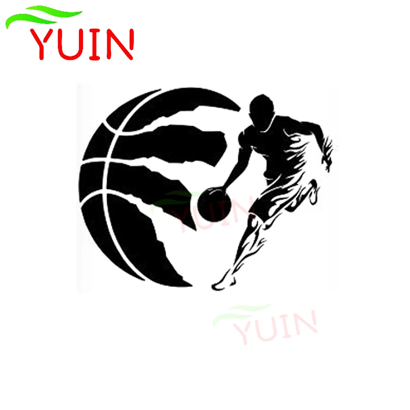 YUIN Basketball Player Car Sticker Fashion Car Window Decoration PVC Waterproof Sunscreen Decal Black/White/Red/Laser/Silver