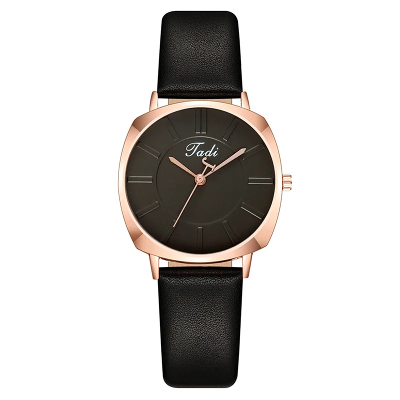 Women's Fashion Square Quartz Watch Leather Strap Popular Wristwatch for Lady Simple Female Casual Watches Daily Wear Girl Gifts
