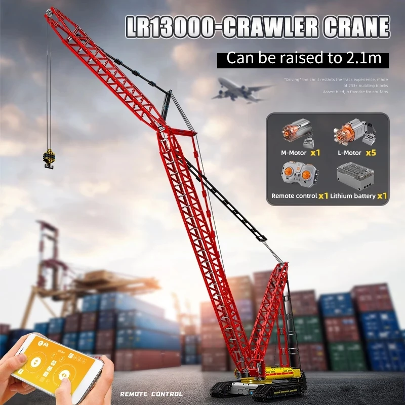 MOULD KING 17015 Technical Crawler Crane Car Toys APP&RC Motorized MOC Liebherr LR13000 Truck Building Blocks Bricks Kids Gifts