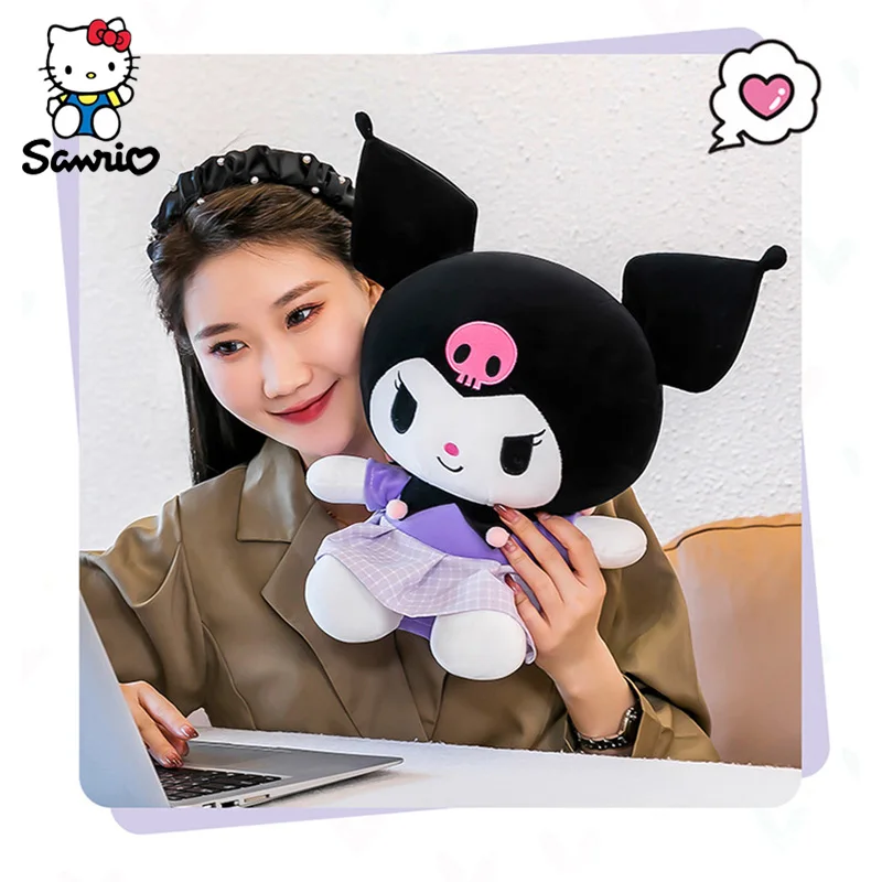 Sanrio recheado bonecas de pelúcia para crianças, desenhos animados Kuromi, minha melodia, brinquedos, travesseiro, decoração do quarto, presentes de aniversário, 40cm