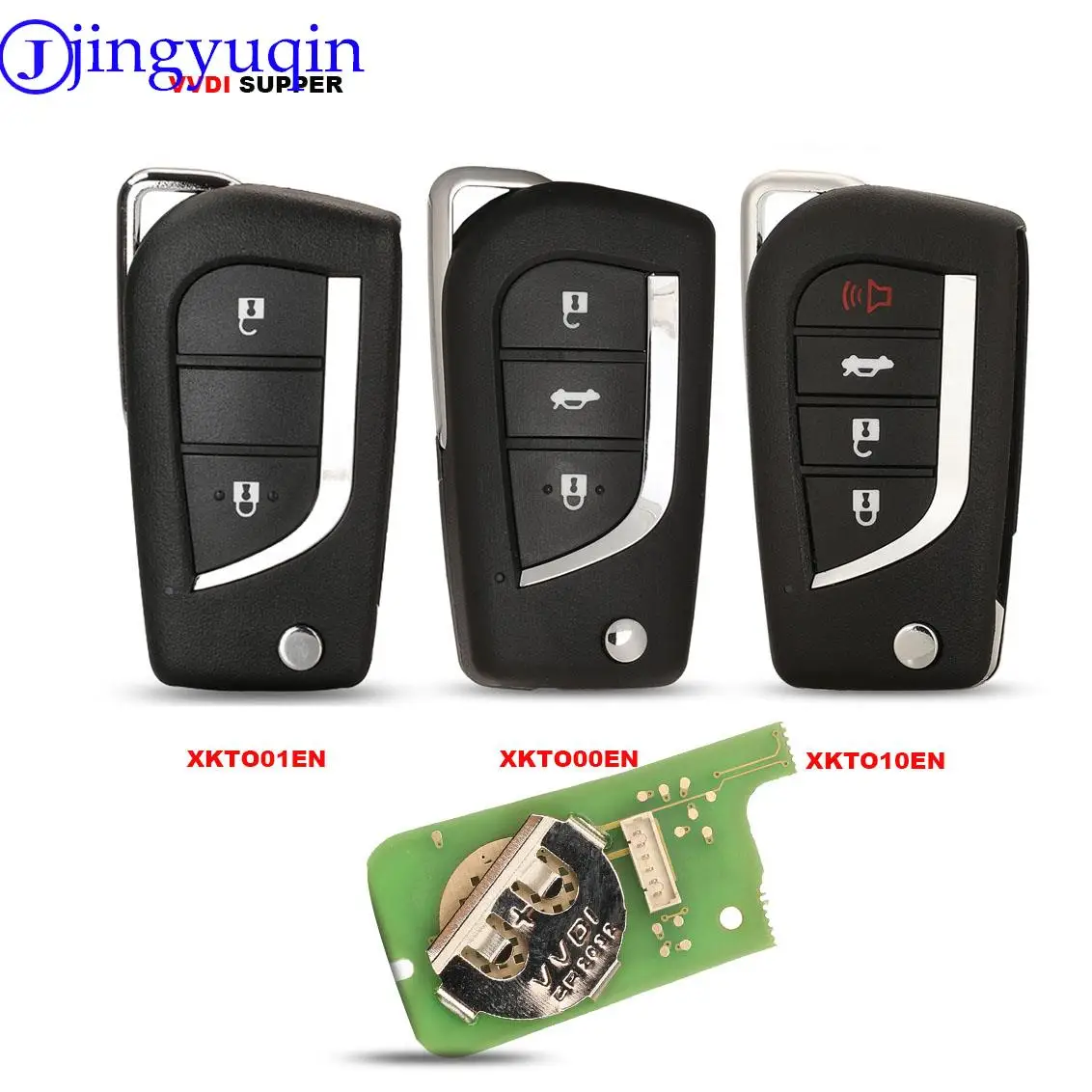 jingyuqin Xhorse XKTO00EN Wire Remote Key VVDI2 For Toyota Type 3 Buttons Universal Remote Key