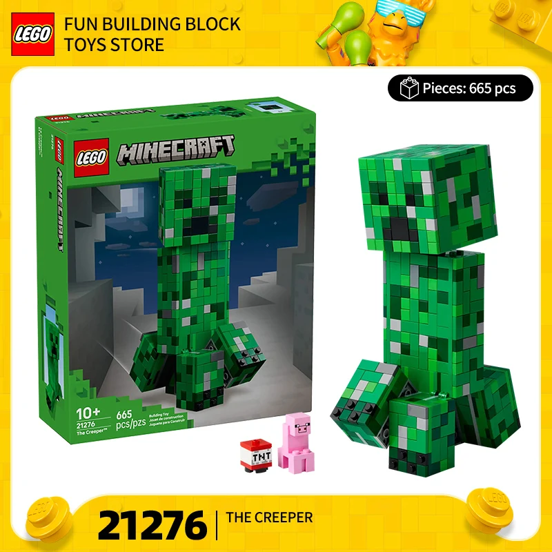 

Строительные блоки LEGO, серия «Мой мир», 21276, красное страх, игрушки для мальчиков, подарок на день защиты детей