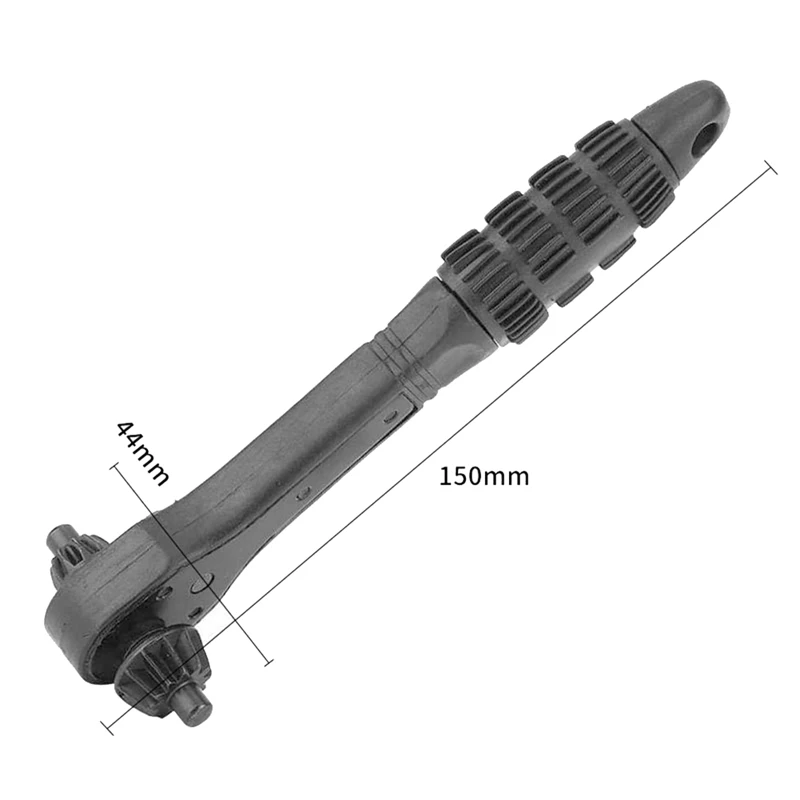 1 buah bor Chuck kunci pas Ratchet Spanner kunci tangan bor Chuck kunci bor listrik kunci Ratchet 2 In 1 kunci pas tangan hitam