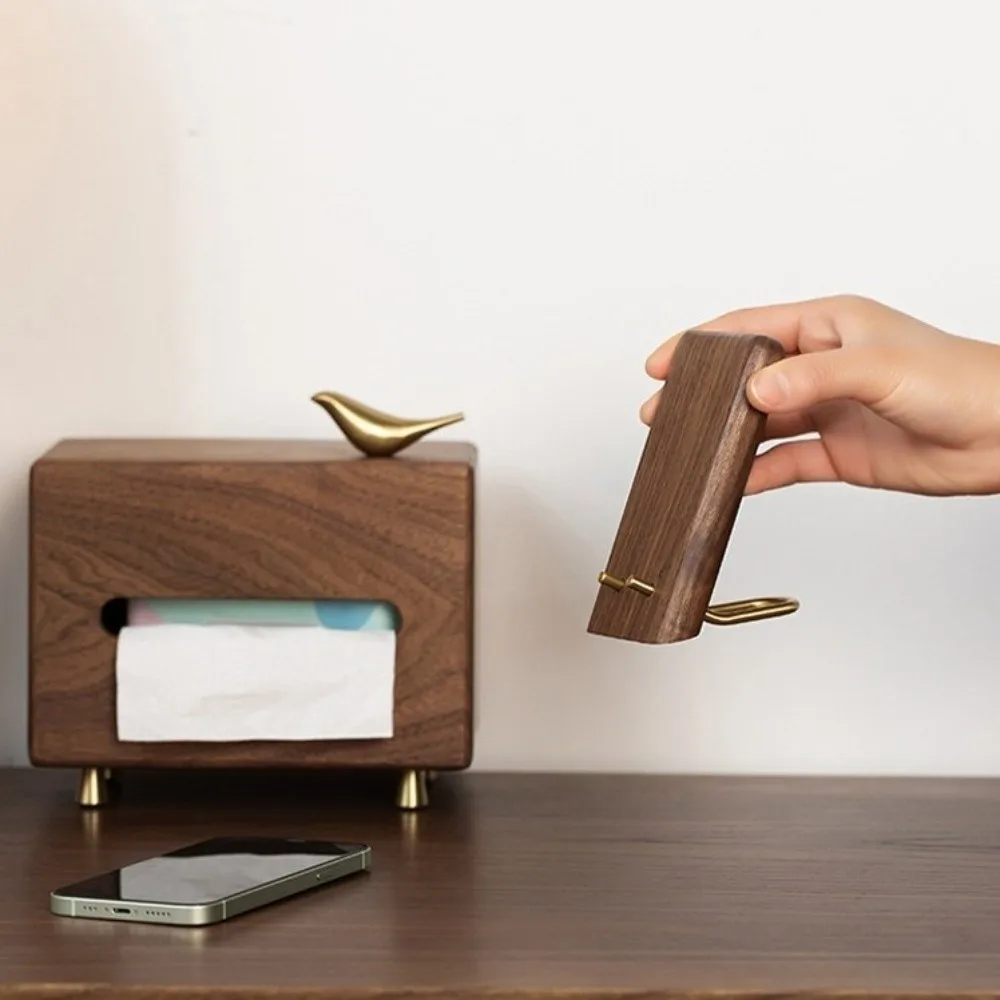 1 Pc Vintage Black Walnut Desktop Phone Stand Simple Style Wooden Cellphone Bracket Household Mobile Phone Storage Racks