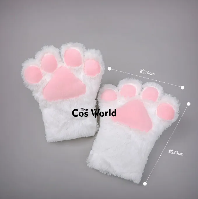 Lolita bonito macio pelúcia gato garras patas luvas anime cosplay acessórios