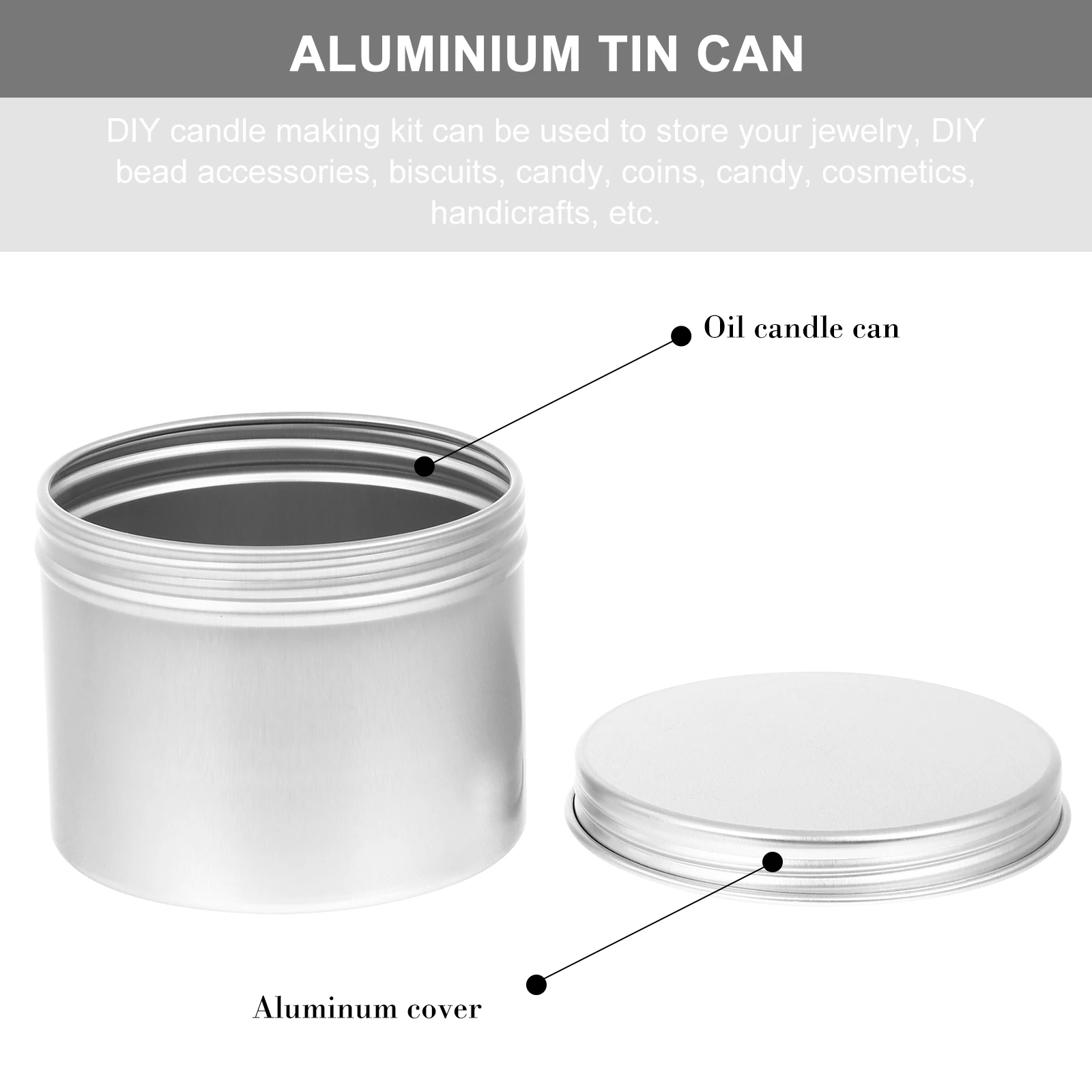 

4 Pcs Storage Aluminum Box Container Tin Jar Small with Lid Containers Jars