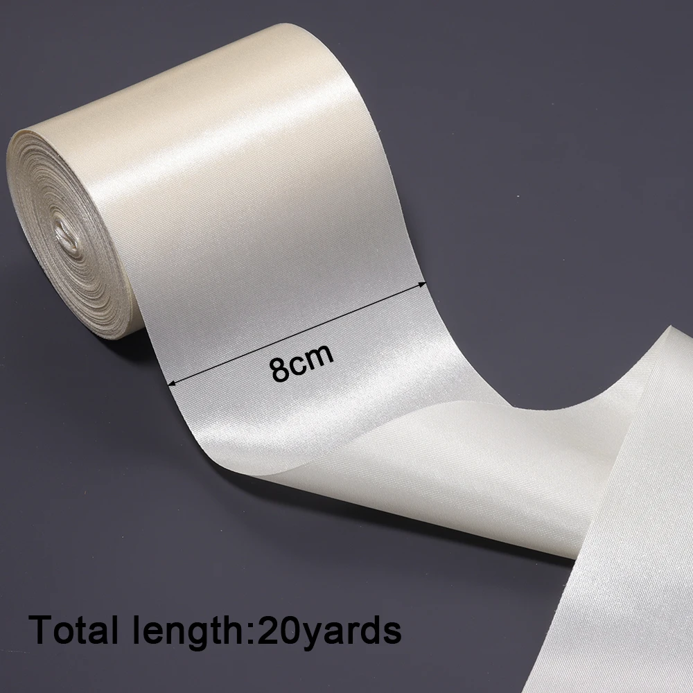 20Yards/Roll Colorful Satin Ribbon Wide 4-15cm Birthday Party Wedding Decoration DIY Crafts Gift Wrapping Box Cake Packing