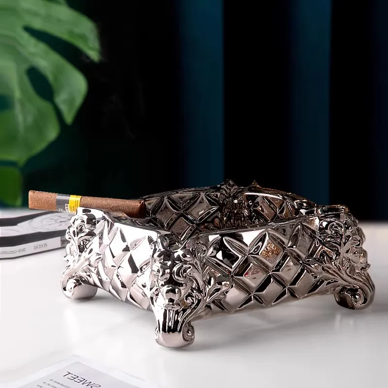 

Большая пепельница из хрустального стекла, пепельница для домашней гостиной в европейском стиле, поднос для пепла для сигар, индивидуальный офисный подарок