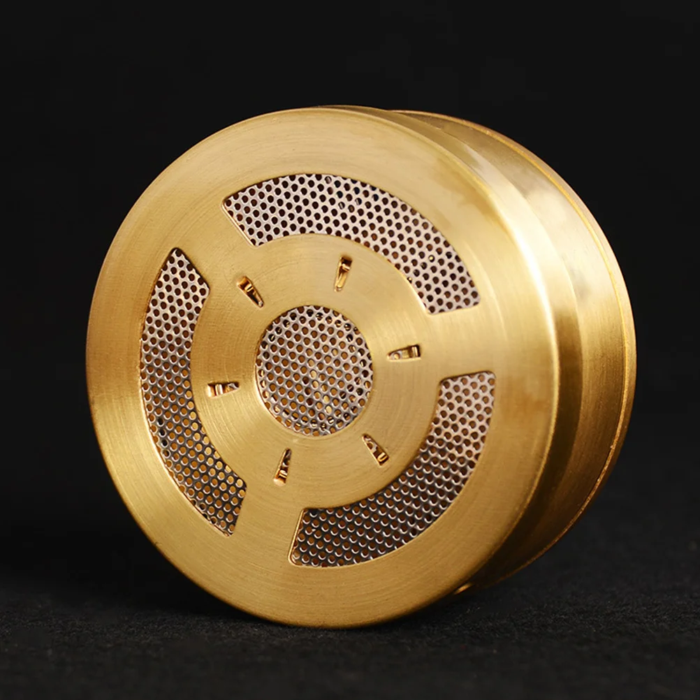 

Copper Moxibustion Box Efficient Smokeless Burning for Moxa Sticks Portable Wellness Tool with Lid Base Golden