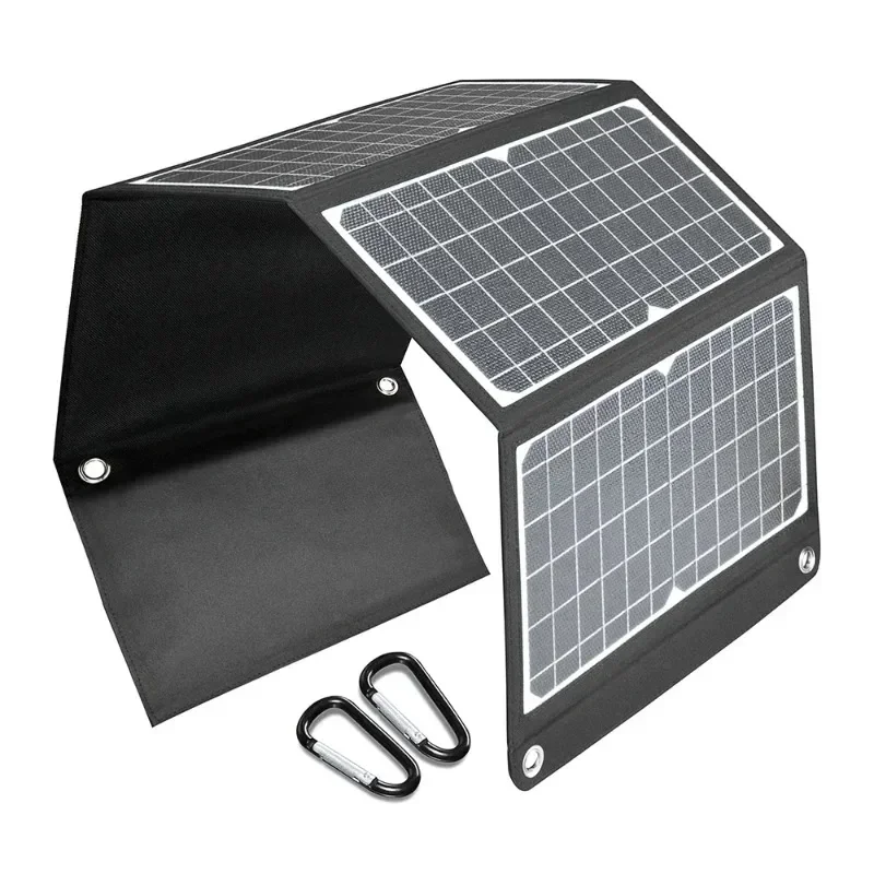 Etfe Monocrystalline Solar Folding Pack 45w Photovoltaic Cell Type C Pd Usb Qc3.0 5v 9v 12v Output Outdoor Pv Plate Fast Charger