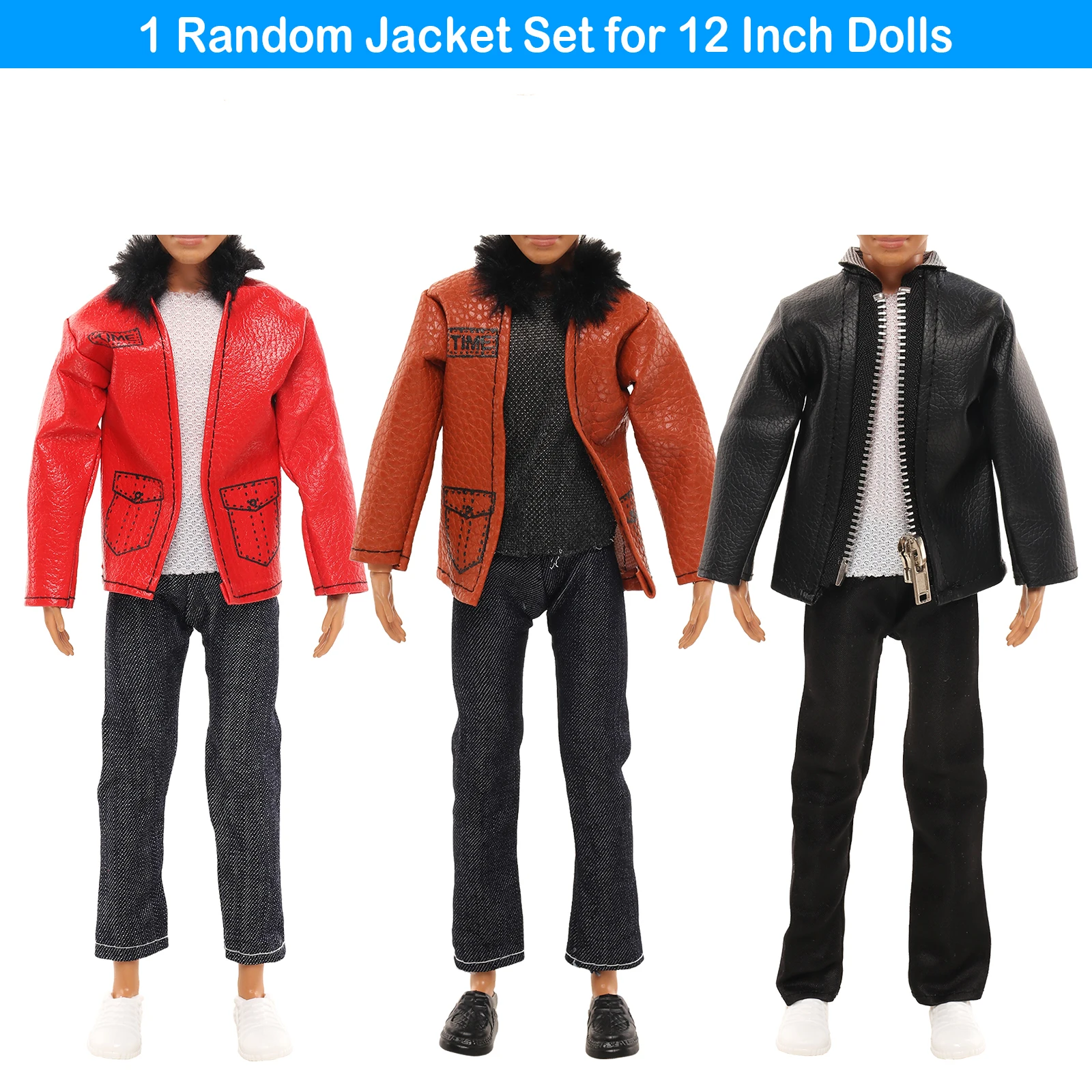 16 ltems Ken Doll Accessories=1 Jacket Suit+4 Top Shorts+1 Beach Pants+4 Pairs Of Shoes+1 Sunglasses+1  Glasses+1 Headset+2 Pets