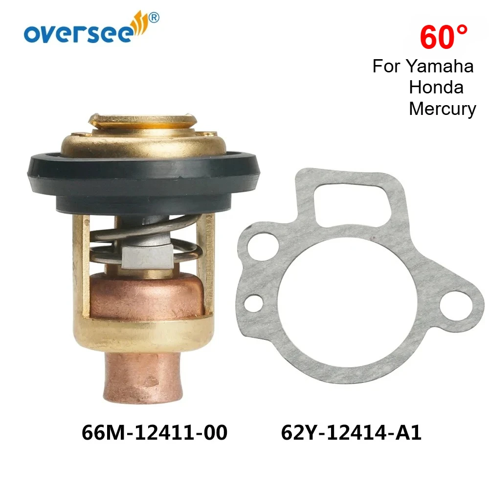 

825212T02 Thermostat 60 Degrees For Mercury Yamaha Honda 4 Stroke Outboard Engine 19300-ZW9-003, 825212001, 66M-12411, 6G8-12411