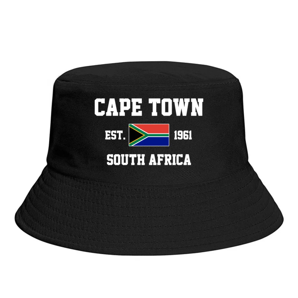 Bucket Hats  South Africa EST.1961 Cape Town Emblem Flag Sun Shade Cool Outdoor Summer Fisherman Caps Fishing Hat