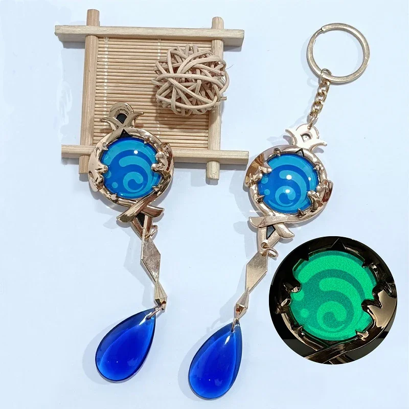 Game Genshin Impact Furina de Fontaine Cosplay Keychain Unisex Focalors Pendant Badge Accessories Keyrings Brooch Lapel Pin Gift