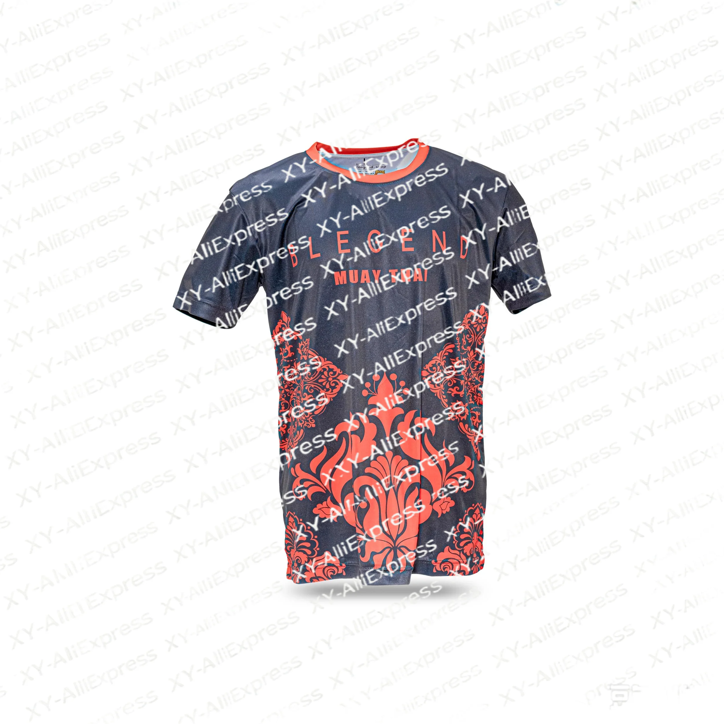 Breathable Summer Mens Tee, Contrast Orange Collar, Deep Tone Retro Floral Allover Print, Short Sleeve for Daily Lifestyle