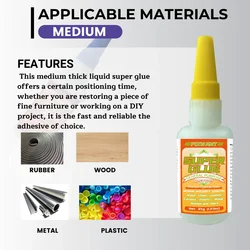 High Performance Cyanoacrylate Adhesive Thin Medium Thick Liquid FIXWANT Super Glue for Long-lasting Bonding Multiple Surfaces