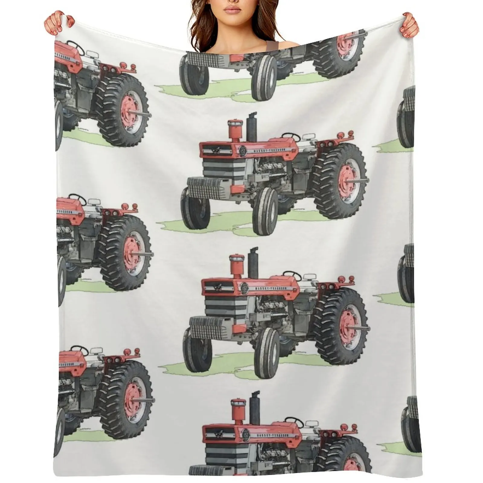

Massey Ferguson 1150 tractor pencil drawing Throw Blanket Cute Personalized Gift Sofas Blankets