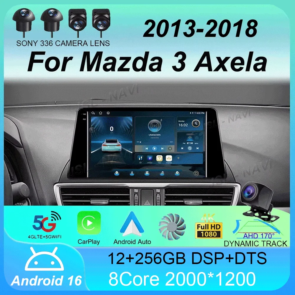 

Android 16 Car Radio Carplay For Mazda 3 Axela 2013 2014 2015 2016 2017 2018 Navigation GPS Multimedia Player WiFi+4G stereo BT