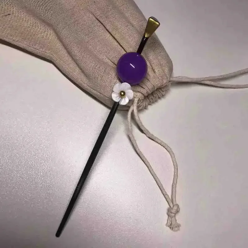 2025 aaa Takerlama Tamayo Cosplay épingle à cheveux Anime Kimetsu No Yaiba violet perle fleur épingles à cheveux japonais Kimono bijoux accessoire