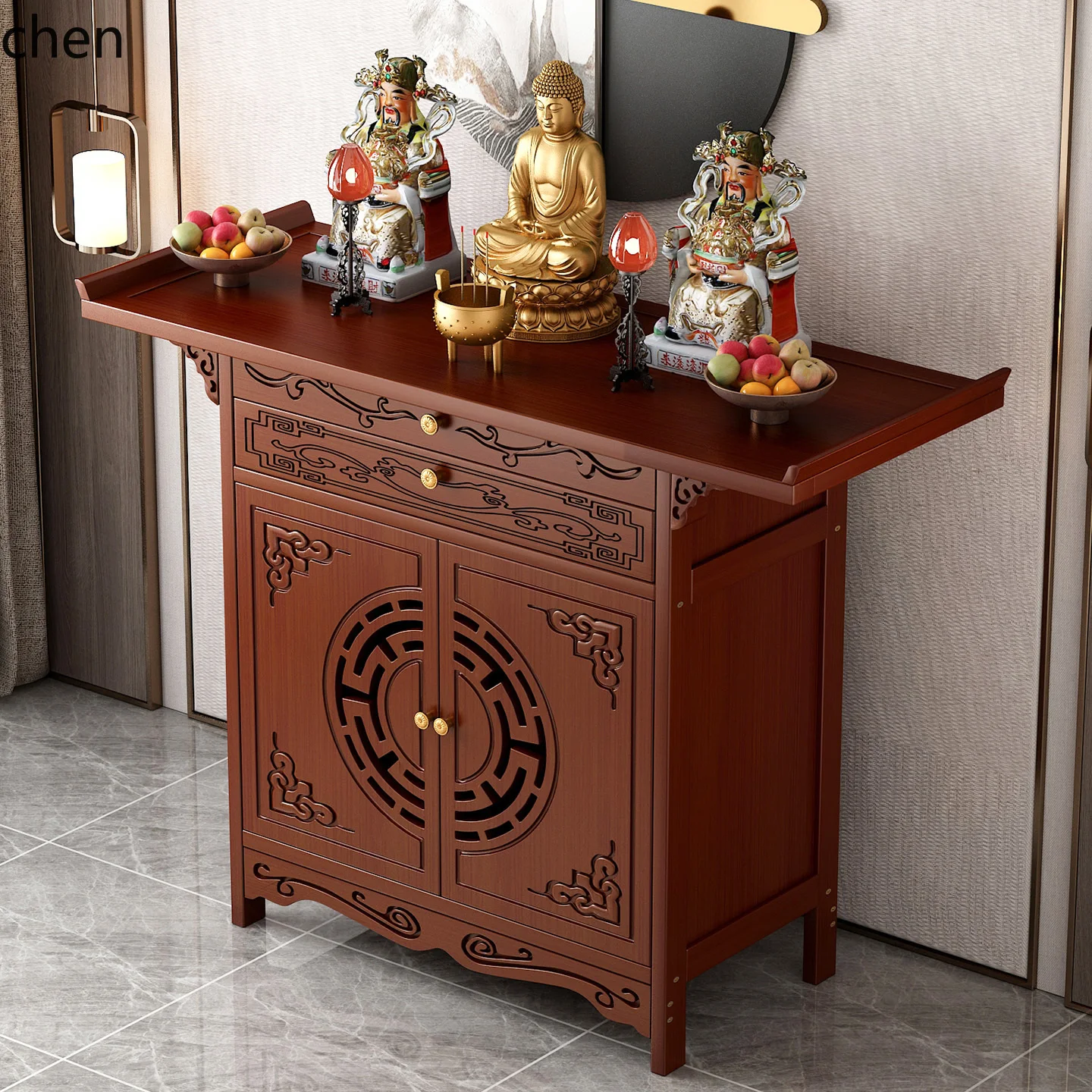 

YXY Standing Cabinet Altar Buddha Table Home Incense Case Buddha Statue Worship Table Offering Table
