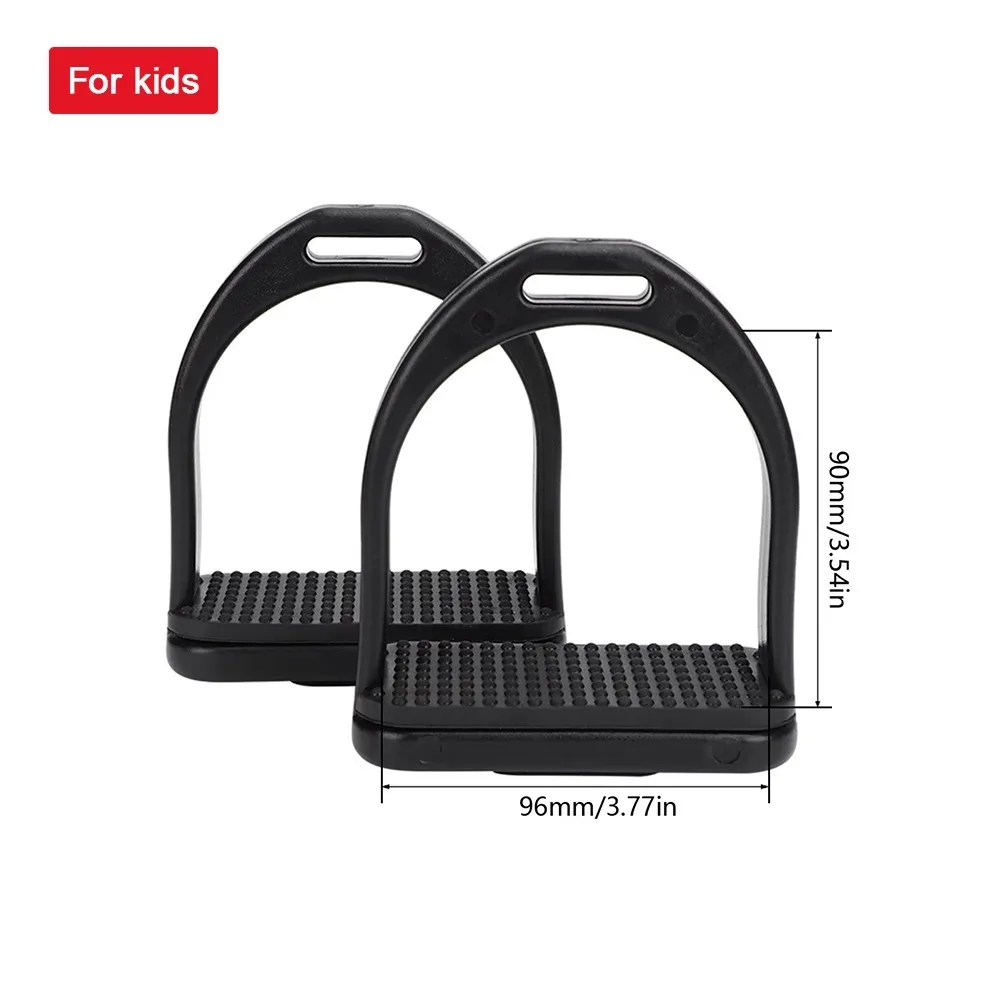 

1Pair POM Western Horse Stirrups Engineering Plastics Black Nonslip Saddle High Strength S/L Equestrian Equipment