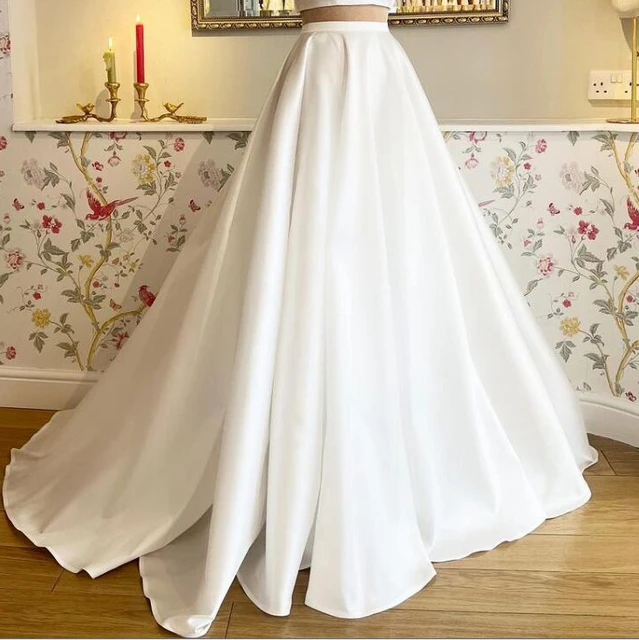Charming Ball Gown Bridal Satin Skirts Custom Made for Wedding Dress Bridal Separates with Train