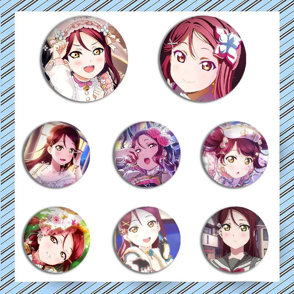 Anime Riko Sakurauchi Cover Brooches Funny Meme Badge Fashion Jewelry Gifts