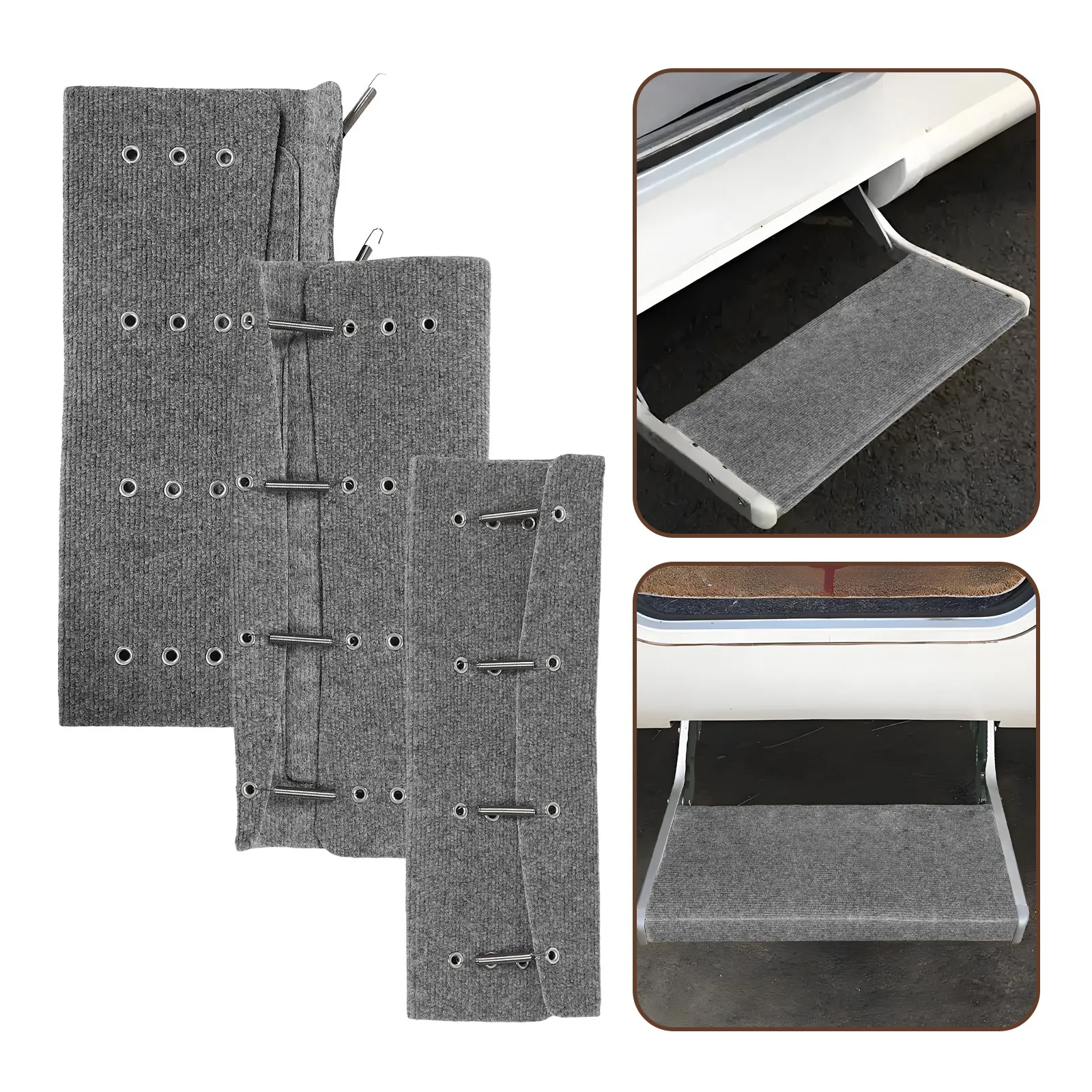 3Pcs Rv Step Mats Non Slip Wide Anti Slip Camper Step Covers Outdoor Stair Protection Rug Accessories Stair Rugs