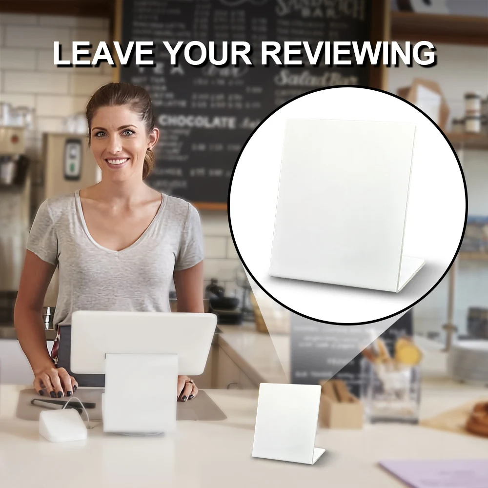 SZGHR 13.56Mhz programmable Google Review Card NFC station table NFC Google Reviews display bending card standing brand bracket