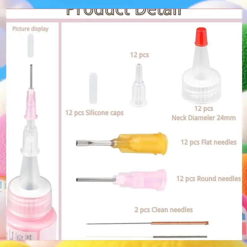 

12-Pack Precision Applicator Caps - Precision Tip Applicator Caps For 2 Oz Acrylic Paint Bottles For DIY Crafters-ABUA