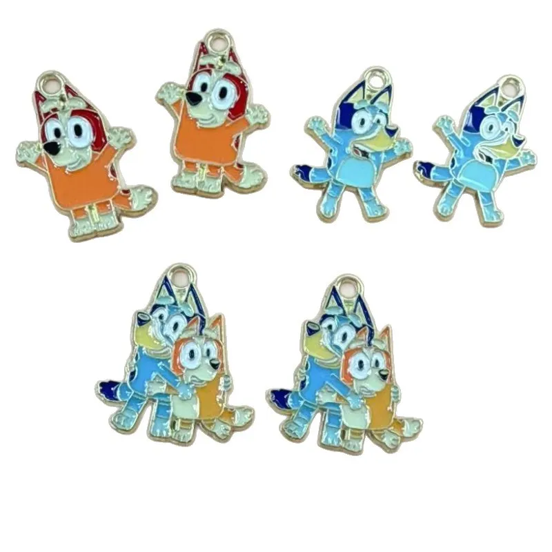 10 Stück Tier-Bingo-Hunde-Dekorationen, niedliche Legierungsanhänger, Anime-Figuren, Kinder-DIY, kreativer Modeschmuck, Accessoires, Geschenk – Detail 6