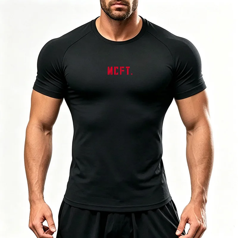 Men's Quick Dry Running T-Shirts Short Sleeve Crew Neck Raglan Moisture Wicking Gym Workout Athletic Sports Tee For Training