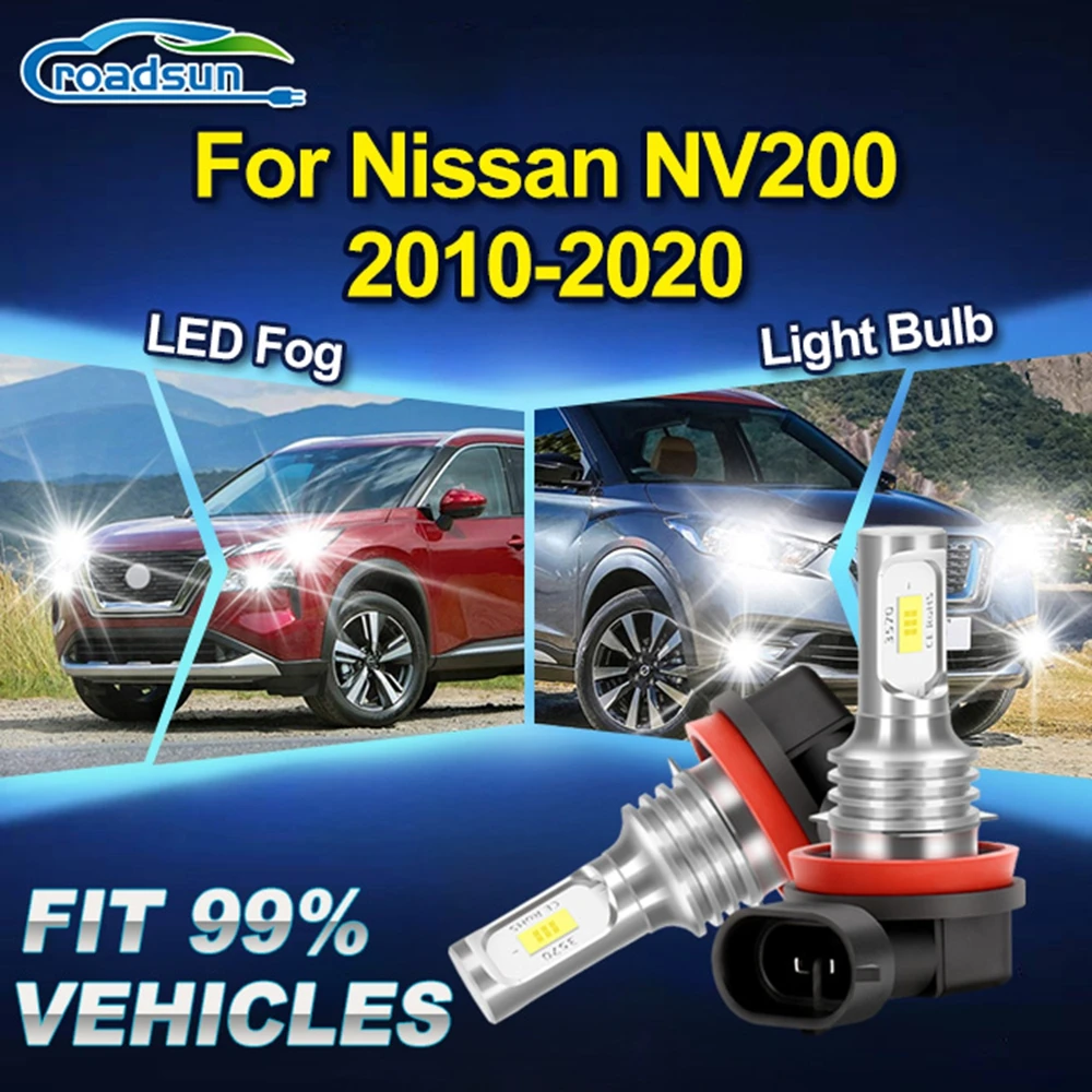 

Roadsun For Nissan NV200 2010 2011 2012 2013-2017 2018 2019 2020 Auto Front Fog Light Ampoules Super Bright Car Fog Lamp Bulb